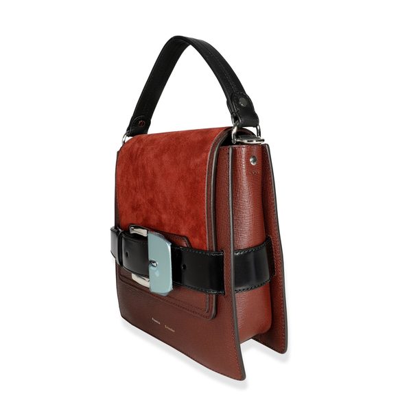 Proenza Schouler Russet Calfskin & Suede Buckle Trapeze Bag - Picture 2 of 7